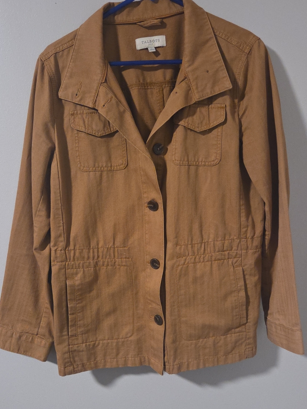 Talbots Brown Tan Utility Jacket with Flap Pockets